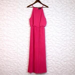 Bright Pink Pleated Maxi Dress by Sam Edelman